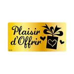 Étiquette cadeau adhésive plaisir d'offrir 40 x 20 mm (lot de 500)