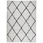 vidaXL Tapis shaggy à poils longs moderne crème et noir 120x170 cm