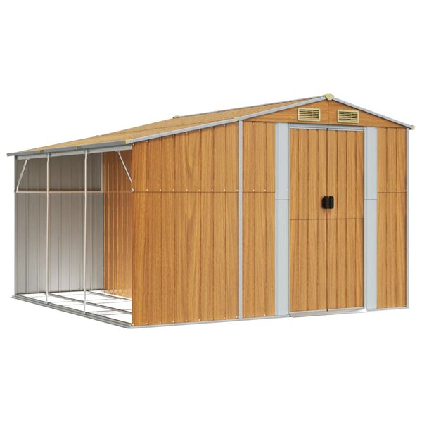vidaXL Abri de jardin marron clair 277x279x179 cm acier galvanisé