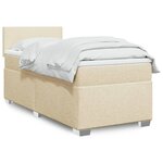 vidaXL Sommier à lattes de lit et matelas Crème 90x190 cm Tissu