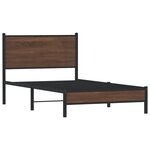 vidaXL Cadre de lit en métal avec tête de lit chêne marron 107x203 cm