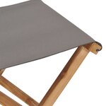 vidaXL Chaises pliables lot de 2 Bois teck solide et tissu Gris foncé