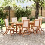 vidaXL Ensemble à manger de jardin 7Pièces bois d'acacia solide textilène