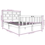 vidaXL Cadre de lit Blanc Bois de pin massif 160x200 cm