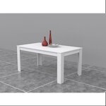 KOVA Table a manger 6 personnes contemporain blanc mat - L 160 x l 90 cm