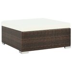 vidaXL Salon de jardin 8 Pièces avec coussins résine tressée marron