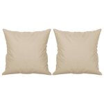 vidaXL Canapé 2 places avec oreillers crème 140 cm tissu microfibre