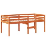 vidaXL Lit haut avec toit cire marron 90x200 cm bois de pin massif