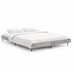 vidaXL Cadre de lit gris béton 135x190 cm bois d'ingénierie