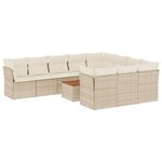 vidaXL Salon de jardin 11 Pièces avec coussins beige résine tressée