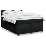 vidaXL Sommier à lattes de lit avec matelas Noir 140x200 cm Tissu