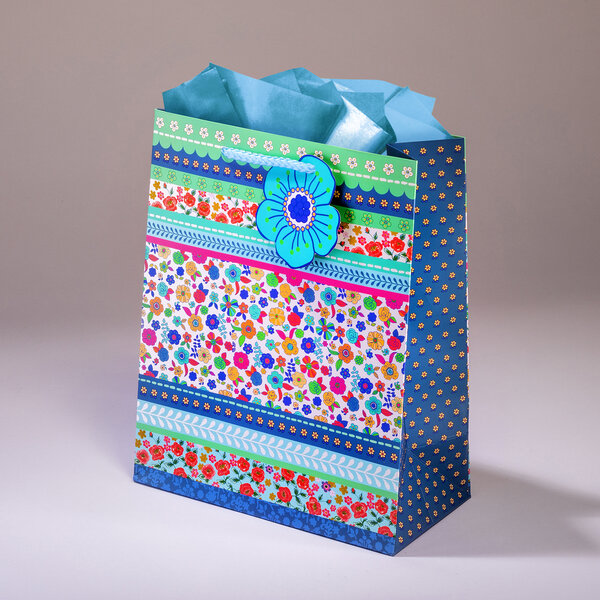 Sac cadeau fleurette mml 20 x h 25 fleurs