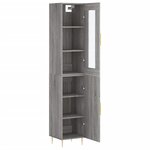 vidaXL Buffet haut Sonoma gris 34 5x34x180 cm Bois d'ingénierie