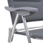 vidaXL Chaise de camping 2 Pièces Gris 58x69x111 cm Aluminium