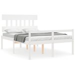 vidaXL Lit pour personne âgée et tête de lit 140x200 cm bois massif
