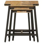 vidaXL Tables basses gigognes 3 Pièces bois massif de manguier et fer