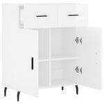 vidaXL Buffet Blanc brillant 69 5x34x90 cm Bois d'ingénierie