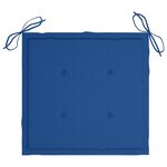vidaXL Chaises de jardin et coussins bleu royal lot de 6 Bois de teck