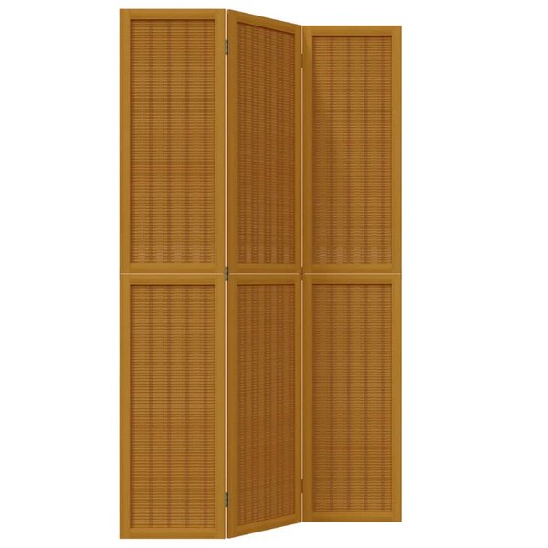 vidaXL Cloison de séparation 3 panneaux marron bois paulownia massif