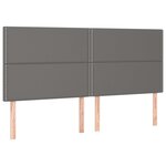 vidaXL Sommier à lattes de lit avec matelas Gris 200x200 cm Similicuir