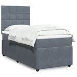 vidaXL Sommier à lattes de lit et matelas Gris foncé 90x200 cm Velours
