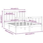 vidaXL Cadre de lit Noir Bois massif 140x190 cm