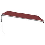 vidaXL Auvent rétractable automatique avec LED bordeaux 400x300 cm