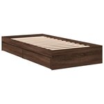 vidaXL Cadre de lit et tiroirs chêne marron 90x200cm bois d'ingénierie
