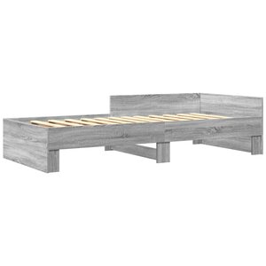 vidaXL Cadre de lit sonoma gris 100x200 cm bois d'ingénierie
