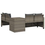 vidaXL Canapé de jardin avec table et coussins en forme de L gris