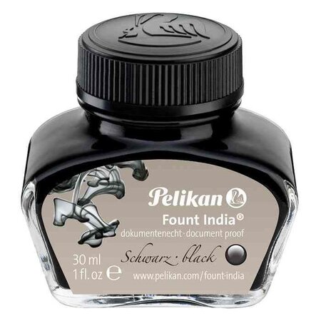 Flacon d'encre de Chine Fount India Pastique Noir 30 ml PELIKAN