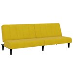 vidaXL Canapé-lit à 2 places avec repose-pied jaune velours