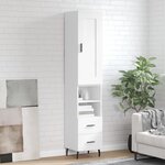 vidaXL Buffet haut Blanc 34 5x34x180 cm Bois d'ingénierie