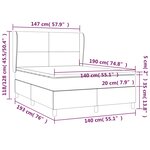 vidaXL Sommier à lattes de lit avec matelas Gris clair 140x190cm Tissu