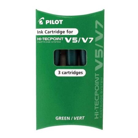 Pochette de 3 recharges pour V5/V7 BEGREEN encre verte PILOT