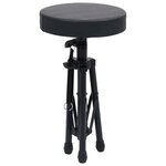 vidaXL Ensemble de support de clavier et de tabouret Noir