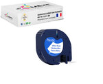 1 ruban 91331 compatible pour etiqueteuses dymo letratag - 12mm x 4m noir sur blanc