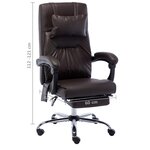 Chaise fauteuil siège de bureau informatique étude de massage similicuir brun 02_0024014