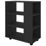 vidaXL Armoire à roulettes Noir 60x35x75 cm Bois d’ingénierie