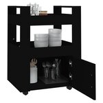 vidaXL Chariot de cuisine Noir 60x45x80 cm Bois d'ingénierie