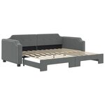 vidaXL Lit de jour avec lit gigogne gris foncé 90x200 cm tissu