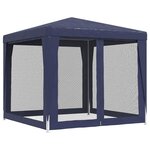 vidaXL Tente de fête avec 4 parois latérales en maille Bleu 2 5x2 5 m