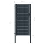 vidaXL Portail de clôture PVC et acier 100x124 cm Anthracite