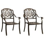 vidaXL Chaises de jardin lot de 2 Aluminium coulé Bronze