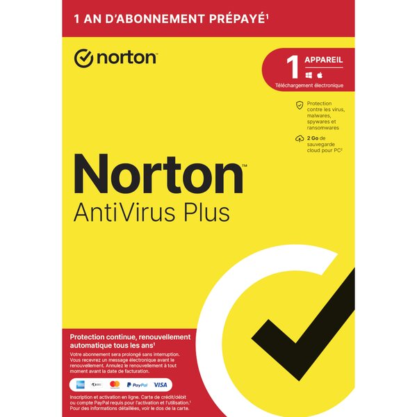 Norton AntiVirus Plus - 1 appareil - Abonnement 1 an