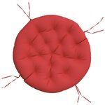 vidaXL Coussin rond rouge Ø 100 x11 cm tissu oxford