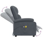 vidaXL Fauteuil électrique de massage Gris foncé velours