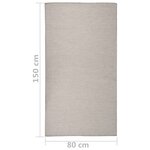 vidaXL Tapis à tissage plat d'extérieur 80x150 cm Taupe