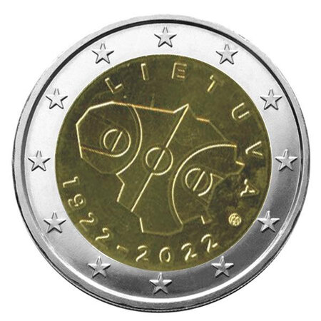 Monnaie 2 euros commémorative lituanie 2022 - 100 ans du basket-ball
