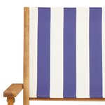 vidaXL Ensemble à manger de jardin 5 Pièces bleu blanc tissu bois massif